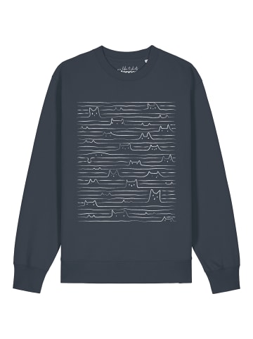 wat? Apparel Sweatshirt Doodle Cats in India Ink Grey