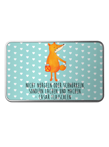 Mr. & Mrs. Panda behälter Fuchs Laterne mit Spruch in Türkis Pastell