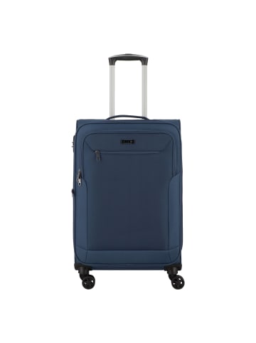 D&N Travel Line 6864 4-Rollen Trolley 66 cm blau grau petrol