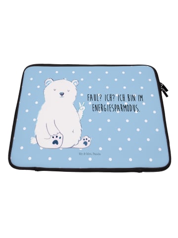 Mr. & Mrs. Panda Notebook Tasche Eisbär Faul mit Spruch in Blau Pastell