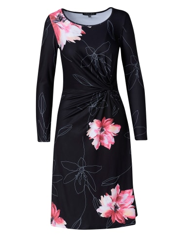 KOROSHI Knielanges Midi-Langarmkleid in SCHWARZ