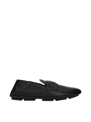 Schwarz Leder Slip-On Loafer