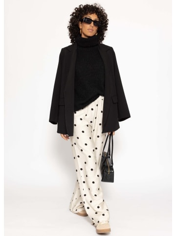 SASSYCLASSY Gepunktete Hose mit weitem Bein in Offwhite