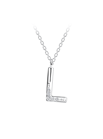 Alexander York Kette mit Buchstabenanhänger L aus 925 Sterling Silber, 2-tlg.