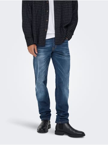 ONLY & SONS Normal geschnitten jeans in Dark Blue Denim