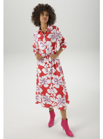 Aniston CASUAL Maxikleid in rot-weiß-lavendel