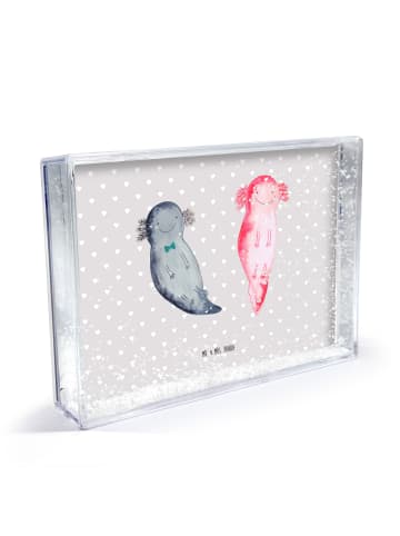 Mr. & Mrs. Panda Bilderrahmen Axolotl Liebe ohne Spruch in Grau Pastell