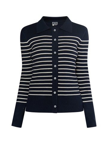 DreiMaster Damen Strickjacke in Marine Wollweiss