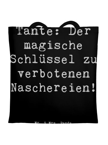 Mr. & Mrs. Panda Tragetasche Zauberhafte Tante mit Spruch in Schwarz