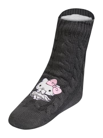 Hello Kitty Hausschuh-Socken in Grau