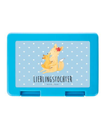 Mr. & Mrs. Panda Brotbox Fuchs Mama mit Spruch in Blau Pastell