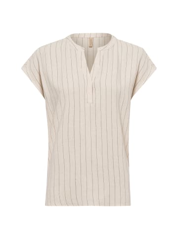 soyaconcept Blusenshirt mit Leinen-Anteil SC-Poula 1 in sand schwarz