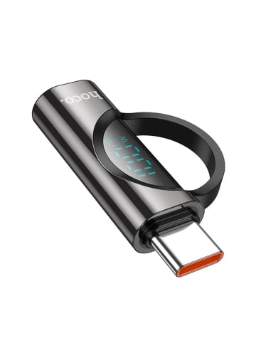 HOCO Adapter Typ C (männlich) auf Typ C (weiblich) mit Display 5A 100W in Schwarz