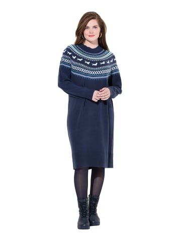 Ulla Popken Strickkleid in marine