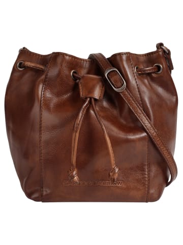 SPIKES & SPARROW Umhängetasche echt Leder in cognac