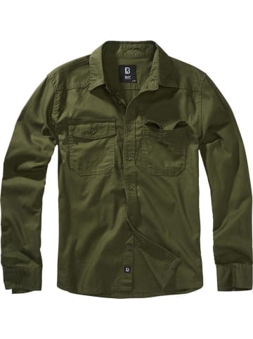 Brandit Hemd "Flannel Shirt Long Sleeve" in Grün