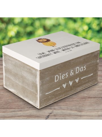 Mr. & Mrs. Panda Dekokiste Löwe Superkraft mit Spruch in Weiß