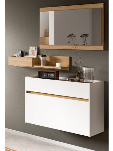 Inn.Furn Garderobe-Set weiß und Artisan Eiche, Garderobe 3-teilig, 140 x 197 cm