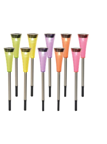 näve LED Solarleuchte "MULTI" in bunt - (L)4 cm x (B)4 cm x (H)25 cm