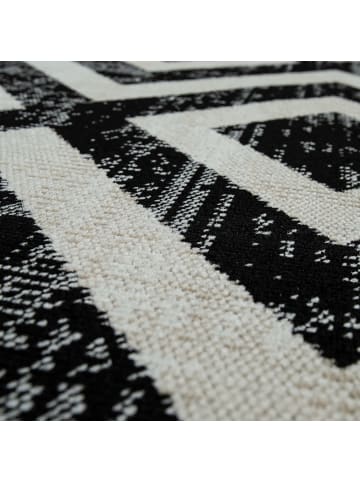 KADIMA DESIGN Teppich Kurzflor Rauten Wohnzimmer schmutzabweisend in Schwarz