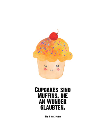 Mr. & Mrs. Panda Trinkflasche Cupcake mit Spruch in Weiß