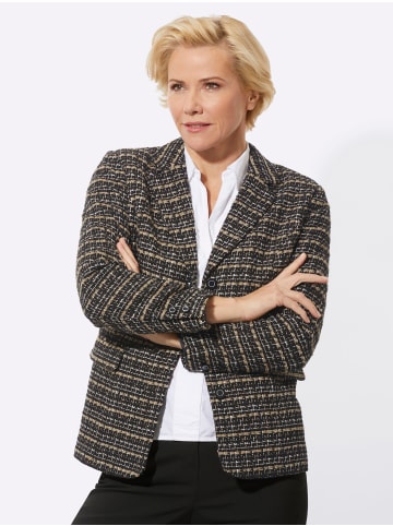 WITT WEIDEN Bouclé-Blazer in camel-schwarz-gemustert
