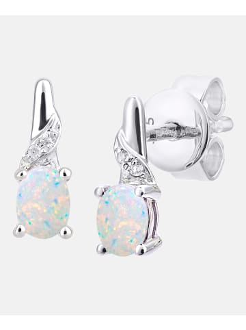 Diamant L'éternel Ohrringe aus 375 Weißgold mit Diamant mit Opal
