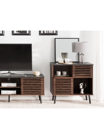 Beliani Sideboard PERTH in Braun/Schwarz - (W) 80 x (H) 80 x (L) 40 cm