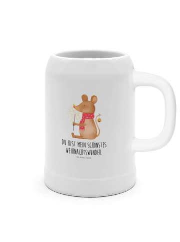 Mr. & Mrs. Panda Krug Maus Weihnachten mit Spruch in Weiß