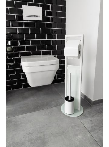 Wenko Papier- und WC-Bürstenständer RAVINA in Weiß, Ø 20 x (H) 70 cm