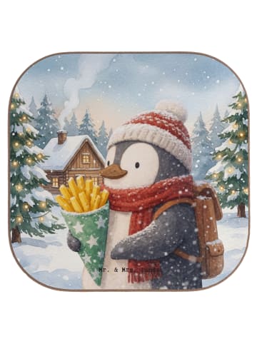 Mr. & Mrs. Panda Untersetzer für Gläser Pinguin Winter Pommes De... in Weiß