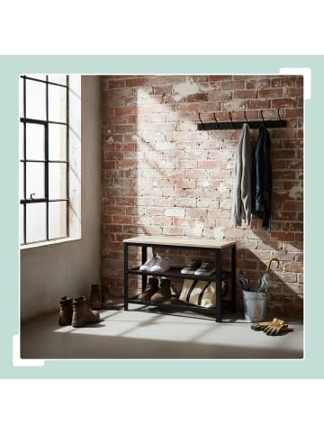 relaxdays Schuhbank in Hellbraun/ Schwarz - (B)73 x (H)45 x (T)30 cm