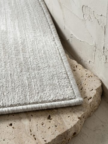 KADIMA DESIGN Teppich Kurzflor Waschbar Einfarbig AMMER Strapazierfähig OEKO-TEX in Creme