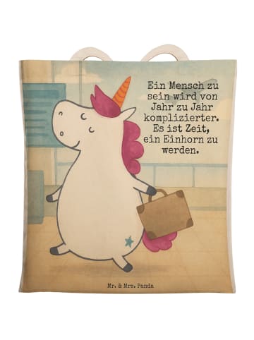 Mr. & Mrs. Panda Shopping Bag Einhorn Koffer Design mit Spruch in Weiß