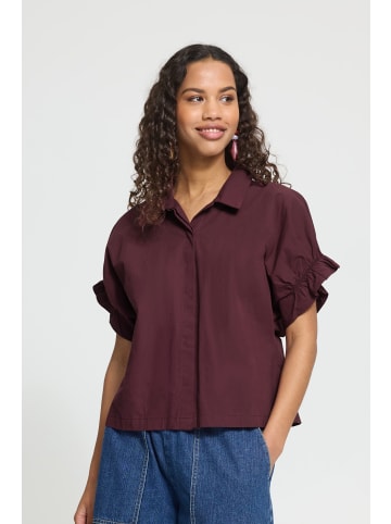 ICHI Kurzarm-Bluse IHSAMI Loose fit in Vineyard Wine