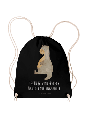 Mr. & Mrs. Panda wander rucksack Otter Bauch mit Spruch in Schwarz