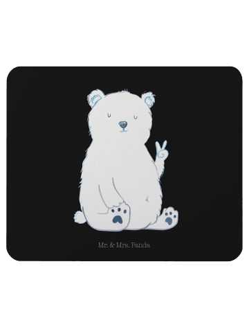 Mr. & Mrs. Panda Mauspad Eisbär Faul ohne Spruch in Schwarz