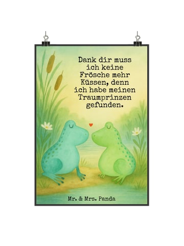 Mr. & Mrs. Panda Küchenposter Frosch Liebe Design mit Spruch in Weiß