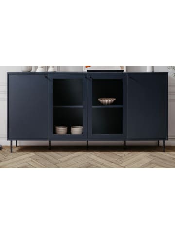 Furn.Design Sideboard blau 180 cm, Kommode 4-türig mit viel Stauraum
