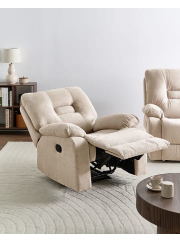 Beliani Fernsehsessel BERGEN in Beige - (W) 90 x (H) 101 x (L) 72 cm
