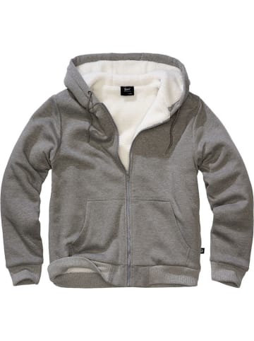 Brandit Jacke "Sweatjacket Teddylining" in Grau