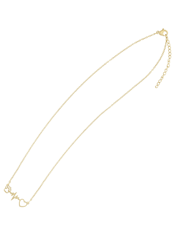 Adeliás Damen Halskette – Herz aus Edelstahl 43+5 in gold