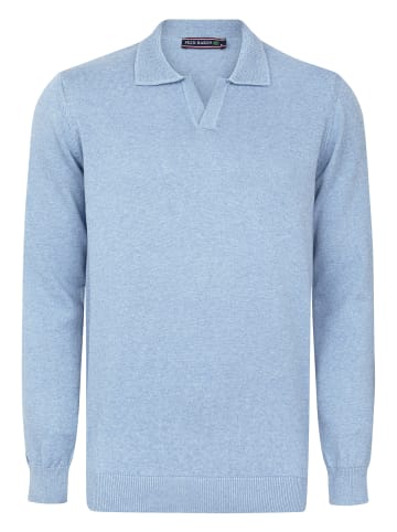 Felix Hardy Polo Kragen Langarm Pullover in Blau