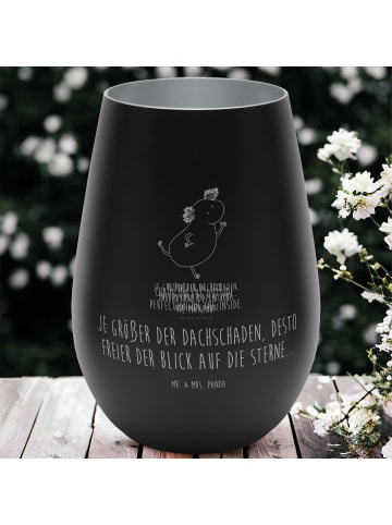 Mr. & Mrs. Panda Teelichthalter Glas Axolotl Tanzen mit Spruch in Schwarz