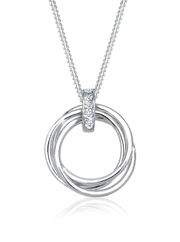 Elli DIAMONDS  Halskette 925 Sterling Silber Kreis in Weiß