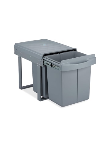relaxdays Mülltrennsystem Grau Deluxe 1x20L + 2x10L