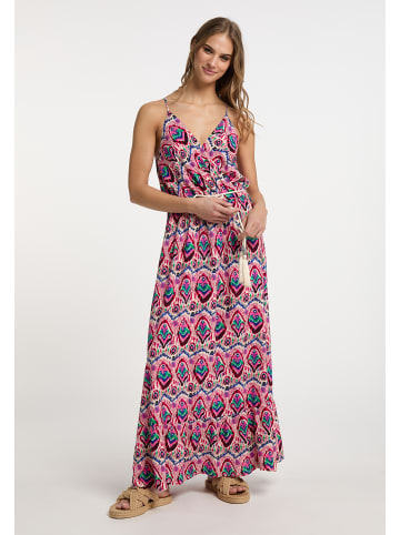 IZIA Damen Maxikleid Mit Allover-Print in Pink Mehrfarbig