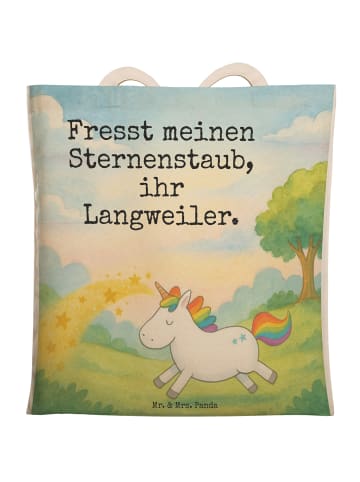 Mr. & Mrs. Panda Beuteltasche Einhorn Happy Design mit Spruch in Weiß