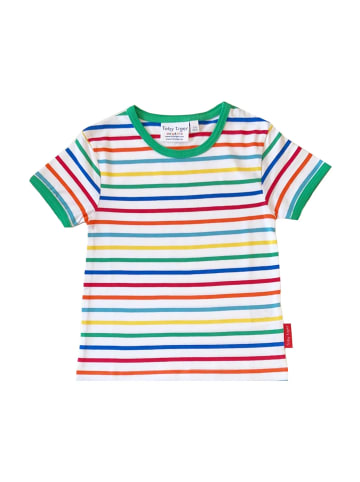 Toby Tiger T-Shirt mit Regenbogenstreifen in bunt