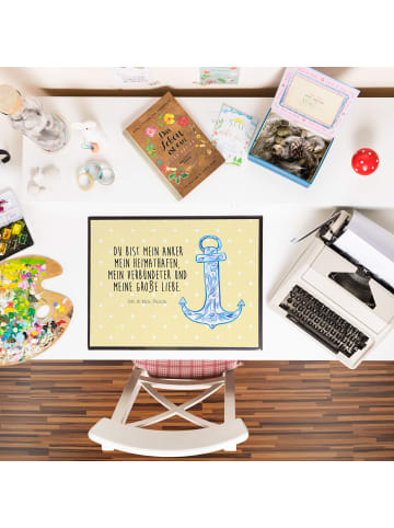 Mr. & Mrs. Panda tischschutzmatte Anker Blau mit Spruch in Gelb Pastell